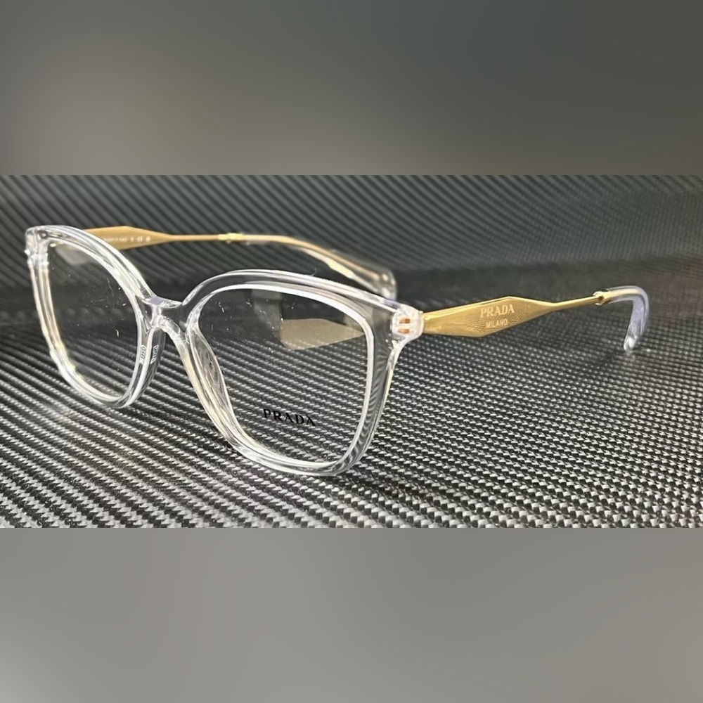PRADA PR 02ZV 2AZ1O1 Crystal Gold Women's 52 mm Eyeglasses